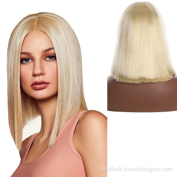 4x4 Straight Closure Wigs 613 Blonde Peruvian Virgin Human Hair Wigs for Black Women Peruvian Human Hair Lace Front 613 Wigs